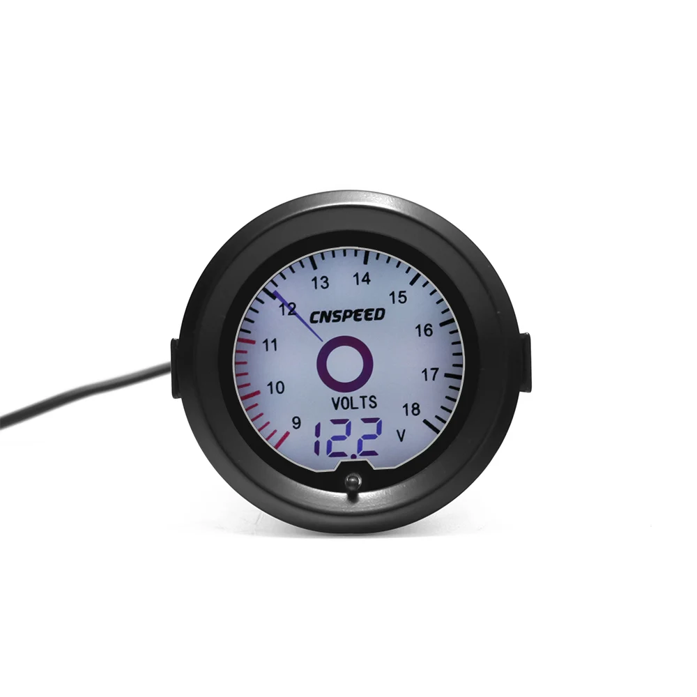 Voltmeter CNSPEED ЖК-дисплей жидкий кристалл 7 цветов Виртуальная указка дисплей Boost температура воды давление масла Вольтметр Манометр YC101420 - Цвет: Voltmeter