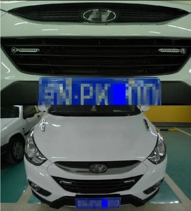 2 пары 8 светодиодов без проводки ветрозащитная решетка автомобильные фары с для