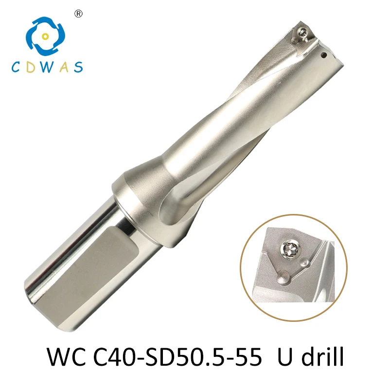 

WC C40 SD50.5 50.5MM - 55MM U Drilling Shallow Hole indexable insert drills 2D 3D 4D Fast Drill Bit CNC For WC Type Inserts