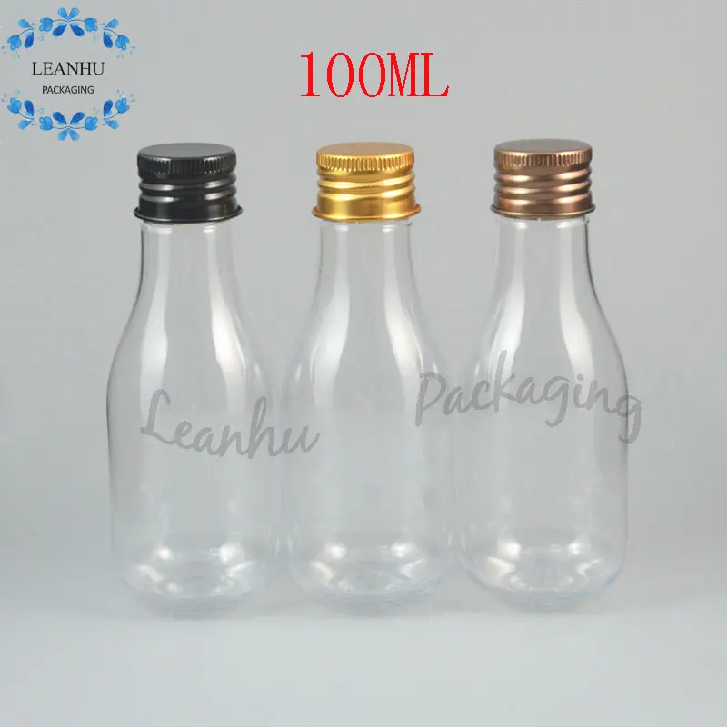 

100 мл пустая пластиковая прозрачная бутылка для шампуня с алюминиевой закручивающейся крышкой, домашний лосьон, контейнер для макияжа