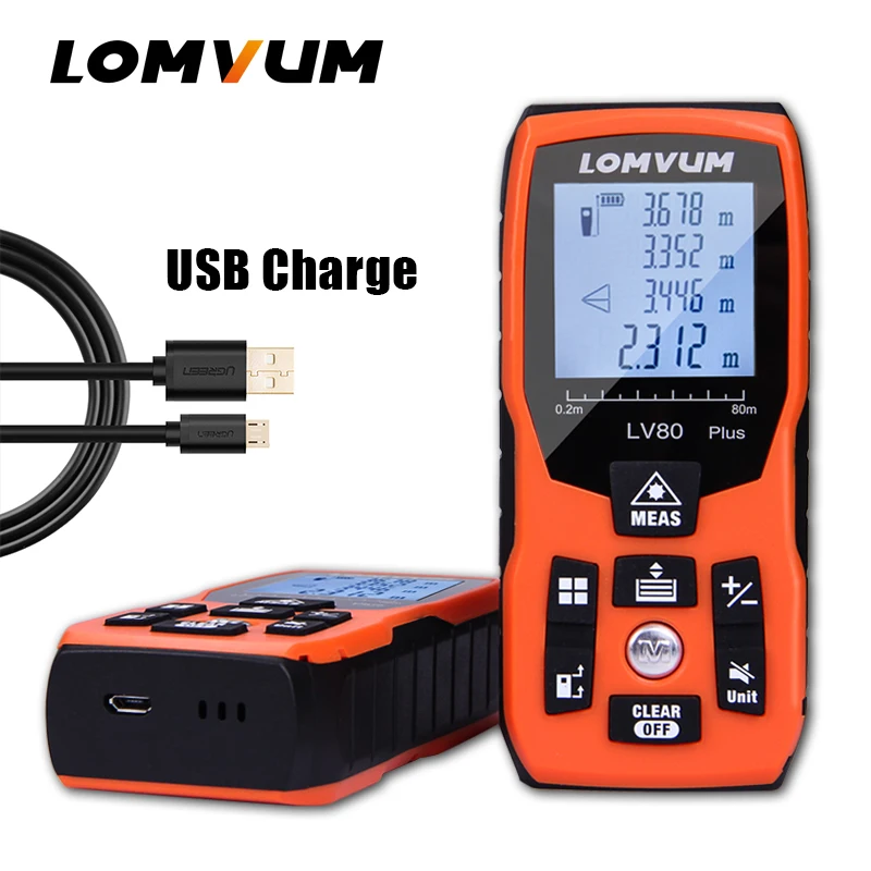 LOMVUM Новый USB зарядка голоса Boardcoast лазерный дальномер цифровой расчет |