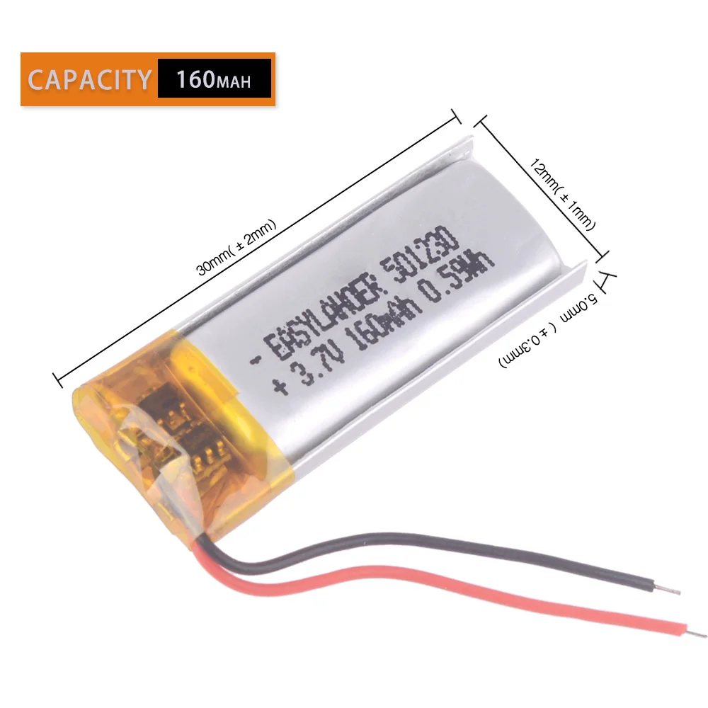 501230 3 7 V 160mAh литий-полимерный литий-ионный аккумулятор для mp3 mp4 mp5 игрушек DVR умные