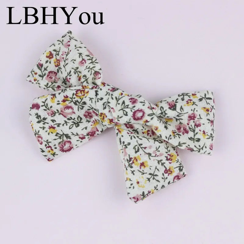 FLORAL 1 шт.; летняя футболка для девочек бантики, аксессуары для волос, милые цветочные принты большой Handtie из хлопчатобумажной ткани с бантом заколки для волос из ткани, школьная обувь для девочек украшения для волос - Цвет: FLORAL