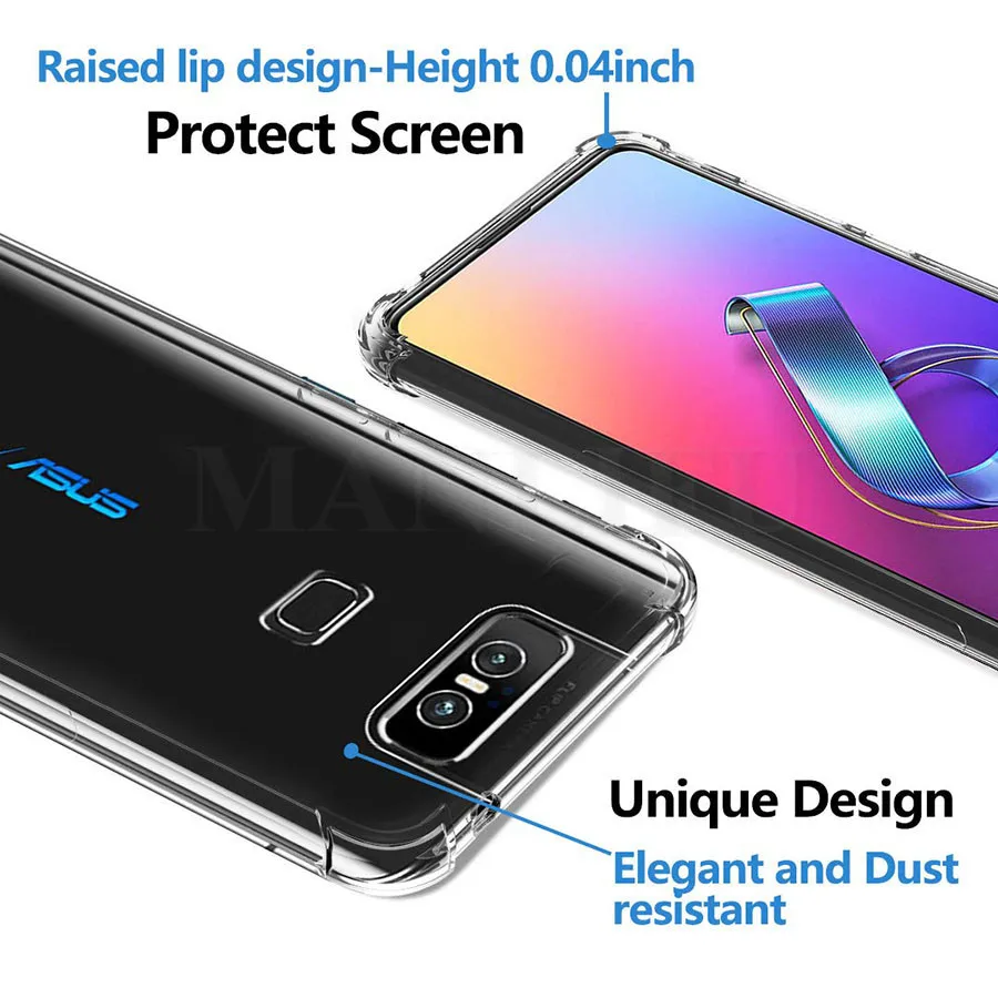 Чехол для Asus Zenfone 6 ZS630KL устойчивый к царапинам ТПУ резина мягкая кожа силиконовый
