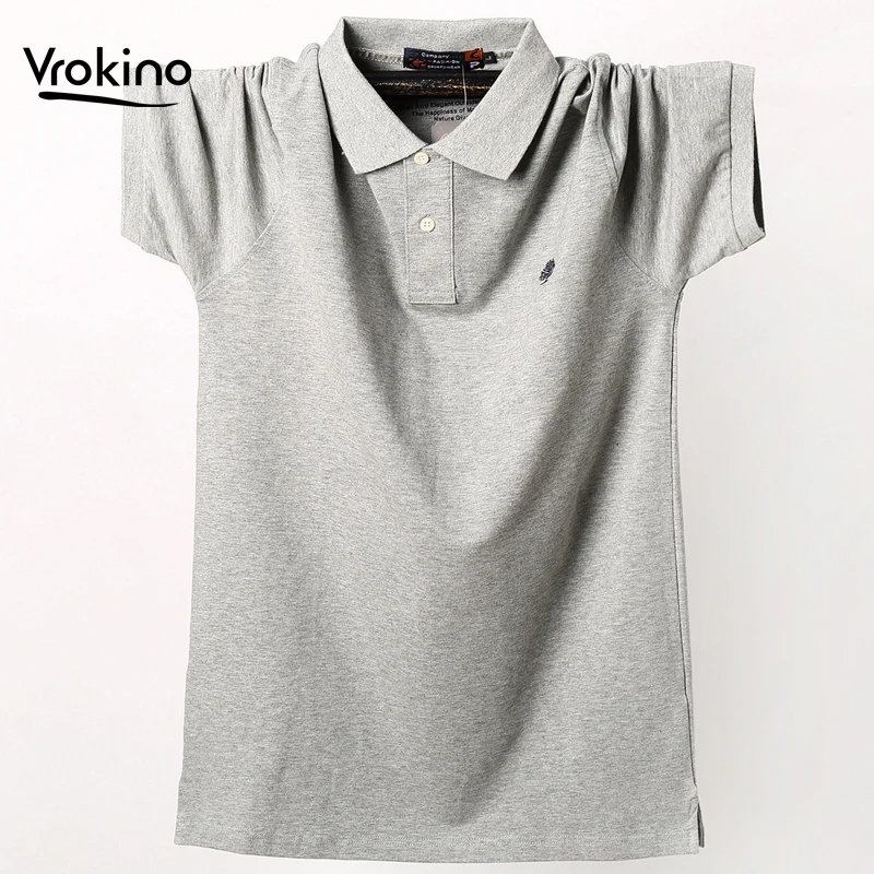 Мужская хлопковая рубашка поло Повседневная Свободная с коротким рукавом