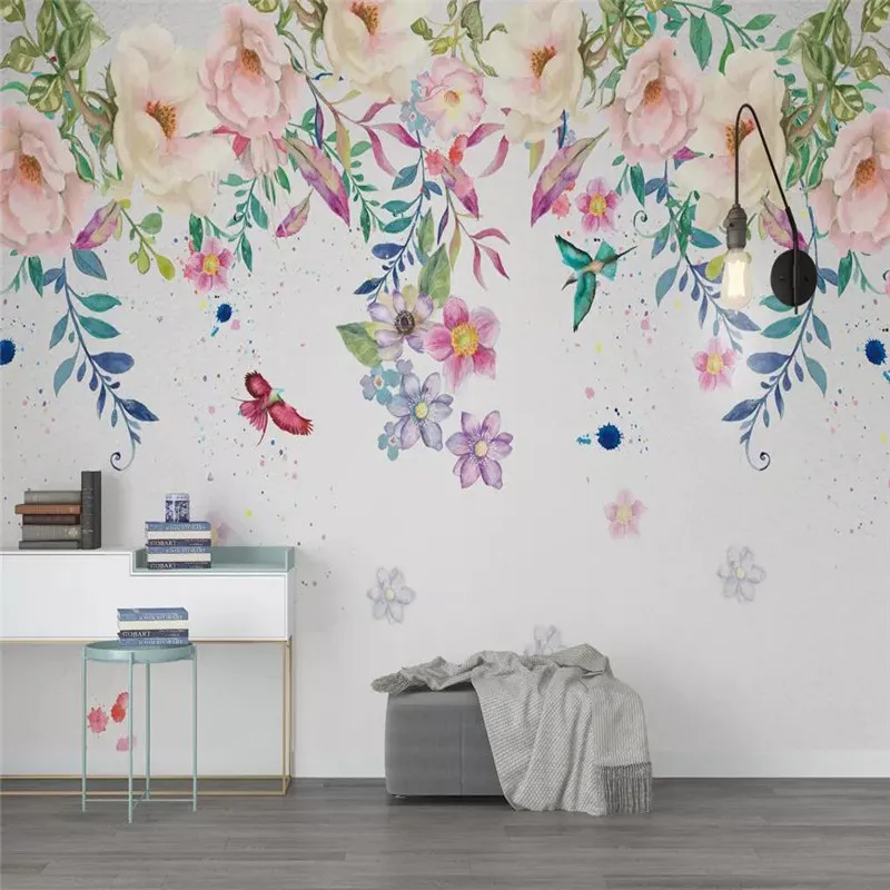 Nordic small fresh hand-painted floral background wall professional production wallpaper murals custom poster photo wall
Nordic small fresh hand-painted floral background wall professional production wallpaper murals custom poster photo wall
