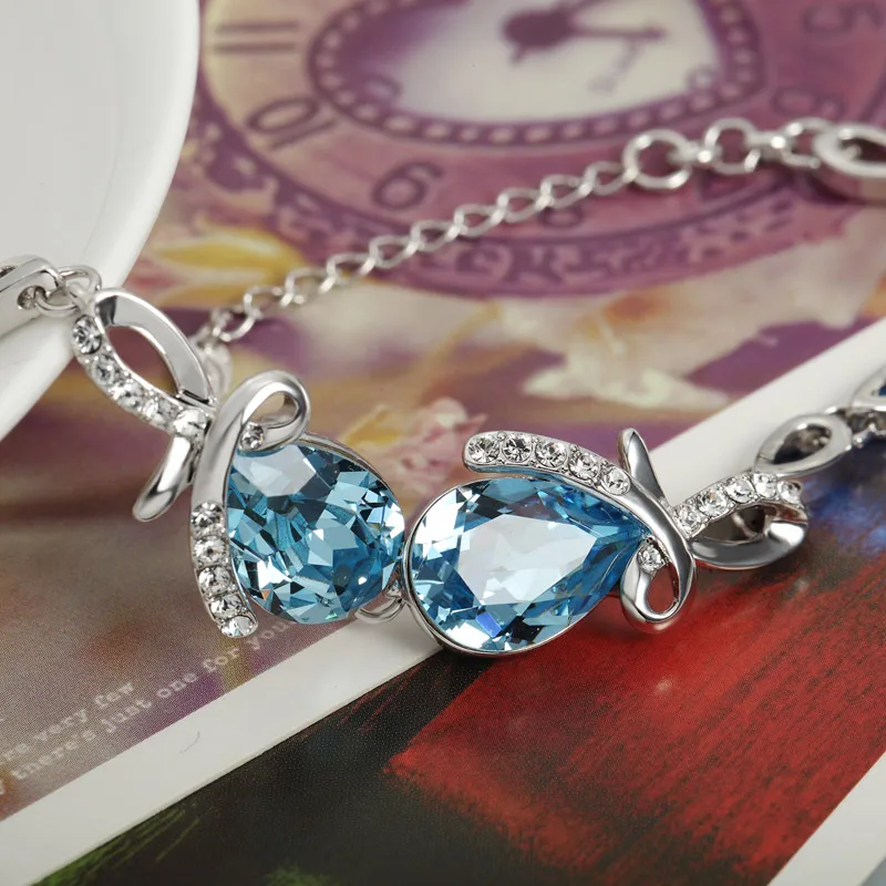 Браслет Neoglory Crystal & стразы браслет в стиле океанской голубой капли воды модный