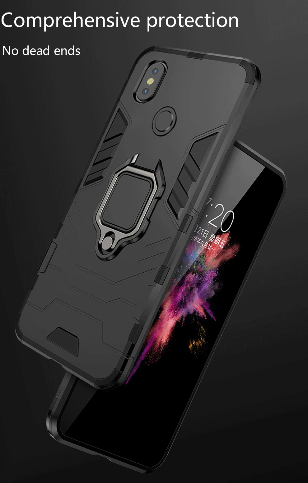 Мягкий чехол для xiaomi redmi note 5 pro, бронированное кольцо из ТПУ и ТПУ, магнитный металлический противоударный чехол-держатель для xiaomi redmi note 5, чехол