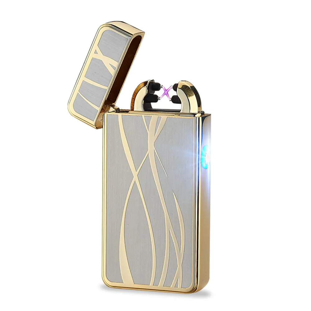 Ультратонкий металлический ветрозащитный прикуриватель Зажигалка Usb импульсная зарядка электронная сигарета Новая мода ветрозащитная зажигалка
