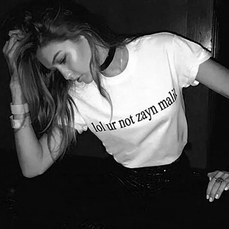 Забавная футболка летняя хипстерская большого размера женская Lol Ur Not Zayn Malik
