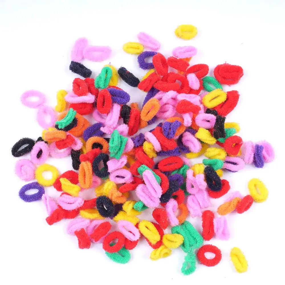 200 Pcs Colorful Child Kids Hair Holders Cute Rubber Band Elastics Accessories Girl Women Charms Rope Headwear | Красота и здоровье