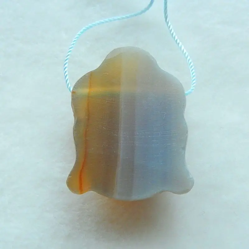 

Carved Stripe Agate Buddha Pendant Bead,31x24x12mm,14.09g