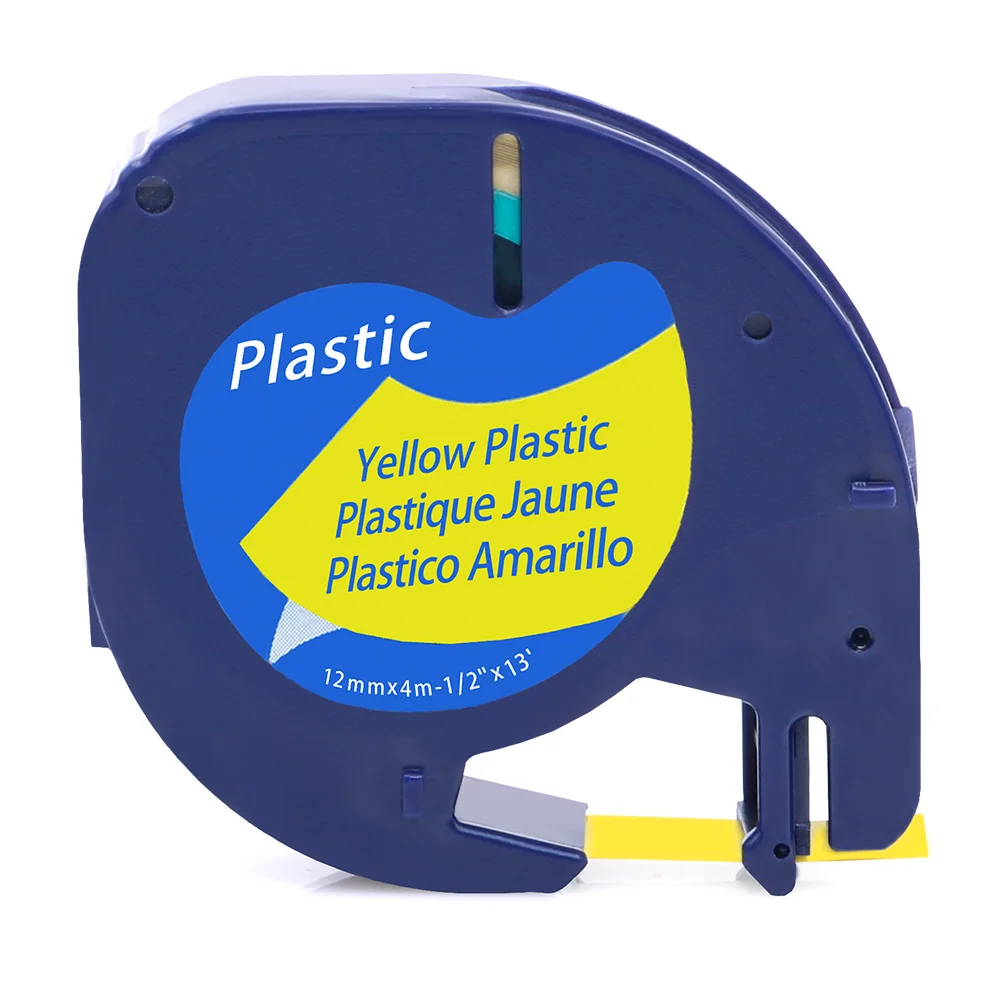 Unistar 3pcs 91202 12mm Compatible Dymo Letratag Labels Black on Yellow Plastic Label for Maker | Компьютеры и офис