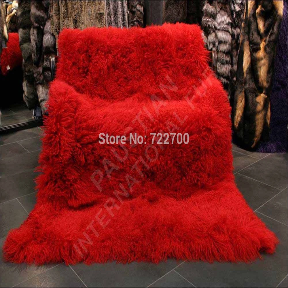 Одеяло из монгольского меха натуральный Тибетский меховой ковер овечьей шерсти