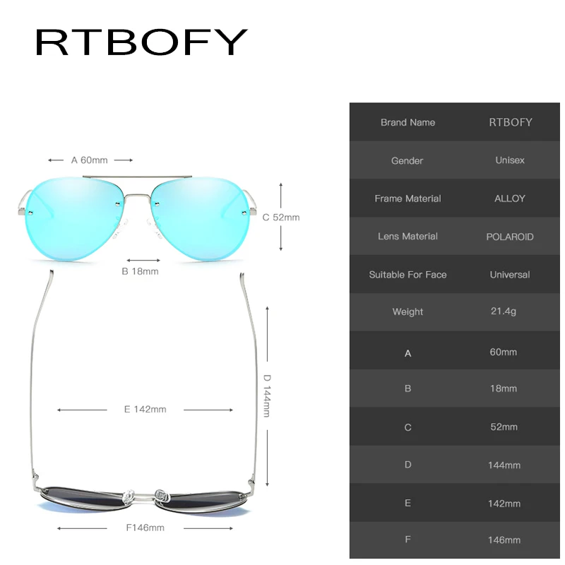 RTBOFY брендовые 100% поляризованные солнцезащитные очки в оправе из сплава для