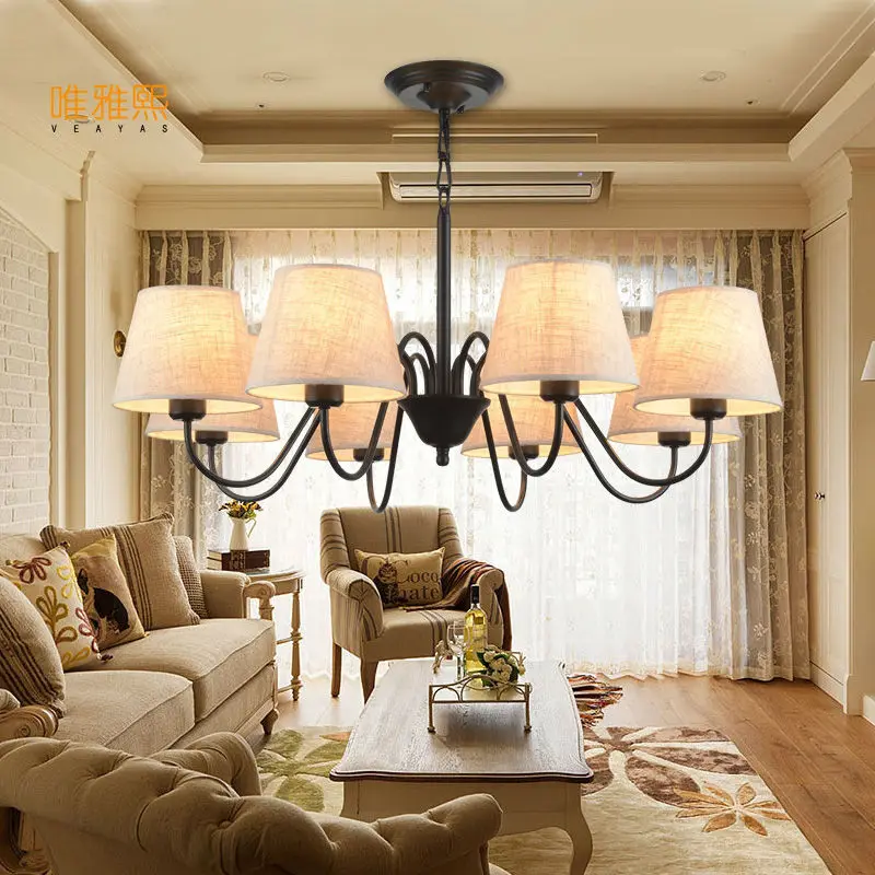 Современная Скандинавская ретро люстра из железной ткани в скандинавском стиле