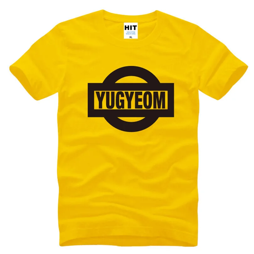 GOT7 YUGYEOM Мужская футболка с принтом 2016 новая хлопковая Повседневная коротким