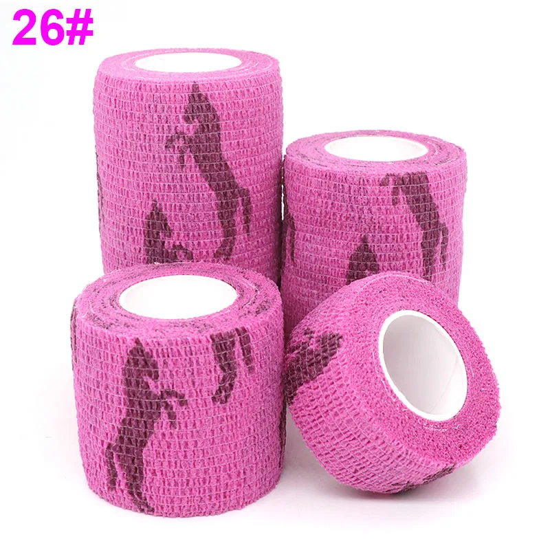 26 Horse Pink 1 шт. напечатанная лечебная терапия эластичная повязка эластопласт 4,5 м спортивные красочные самоклеящиеся ленты для пальцев коленный сустав ПЭТ - Цвет: 26 Horse Pink