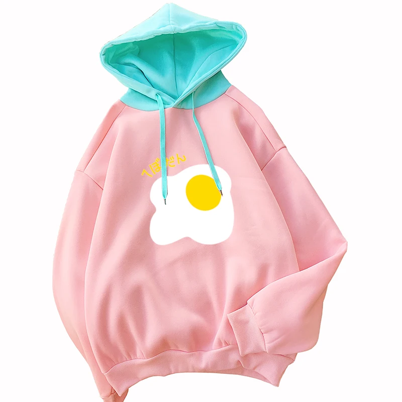 

Autumn Moletom Feminino Women Hoodie Harajuku Kawaii Omelette Hooded Korean Style Coat Plus Size Pullover Fleece Sweatshirt