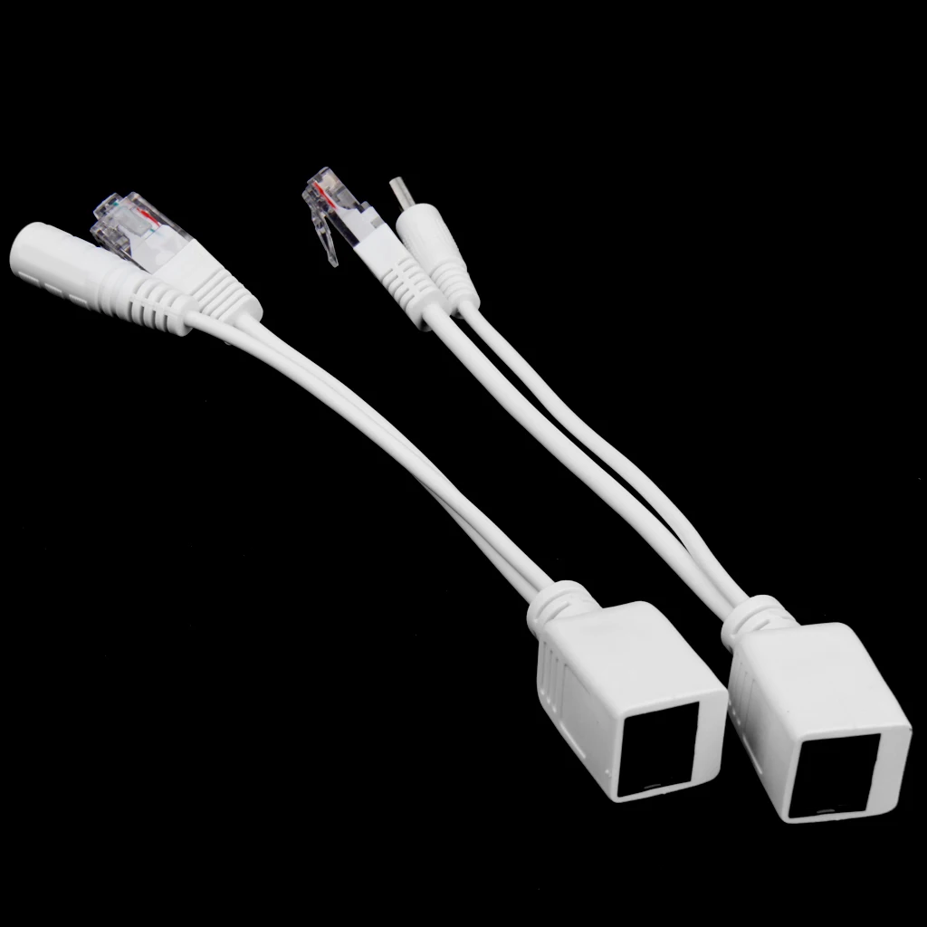 2 шт. белый POE стандарт питания по Ethernet POE адаптер экстрактор сплиттер соединительные кабели для 100BASE-T и 10BASE-T сети