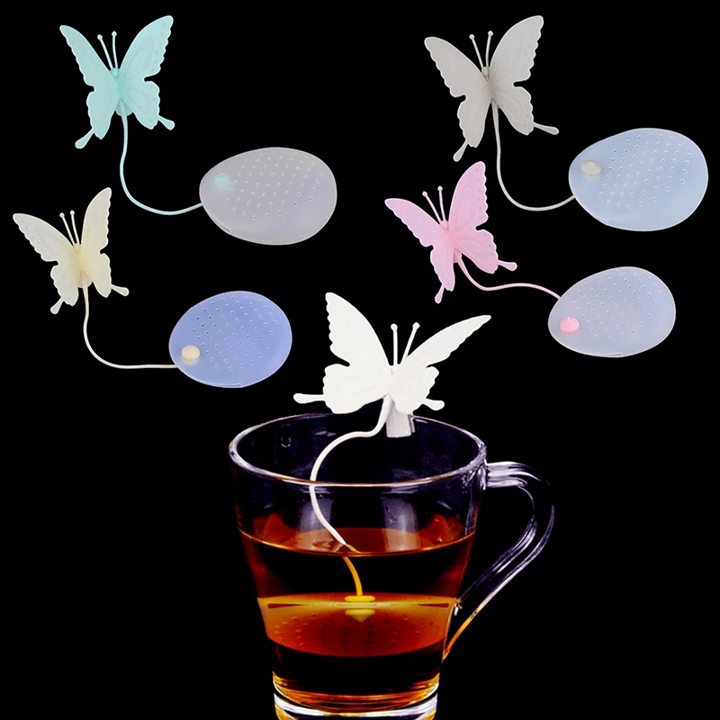 1 шт. милые чайные пакетики с бабочкой из кремнезема для кофе и чая напитков