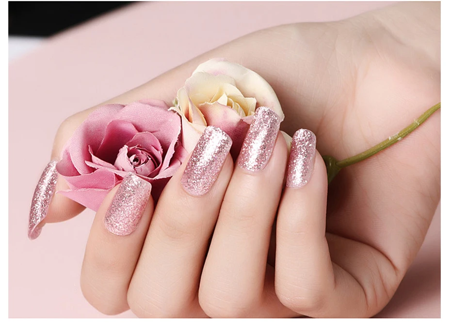 Elite99 10ml UV Gel Nail Polish Rose Gold Glitter Nail Gel Polish Sequins Nude Color Gel Varnish Soak Off Nail Art Lacquer Nails