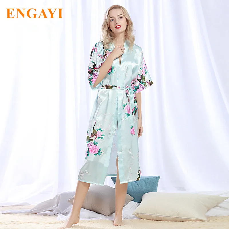 Новая брендовая сексуальная одежда Наборы женский шелковый атлас халат ночной