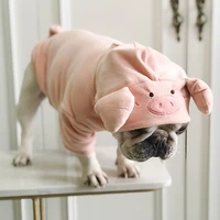 pig shape velvet halloween costume pet dog clothes for small dogs clothing french bulldog hoodies for yorkies dog accessories