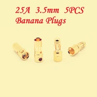 5pcslot yt577 3 5 mm banana plugs 25a gold plated electrical multiaxial welding connector free shipping