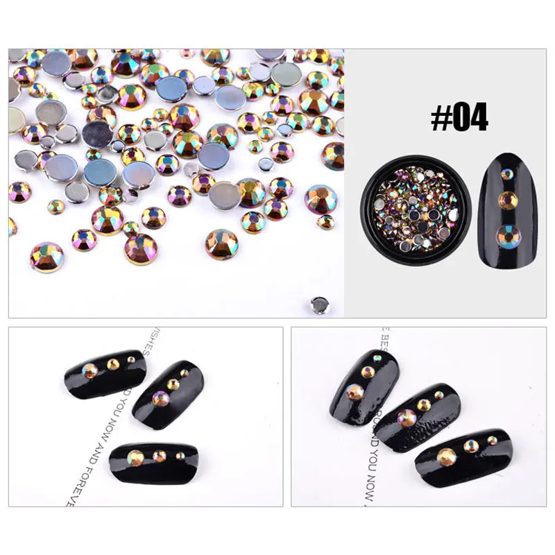 1 коробка симфония стразы для дизайна ногтей украшения с плоским основанием