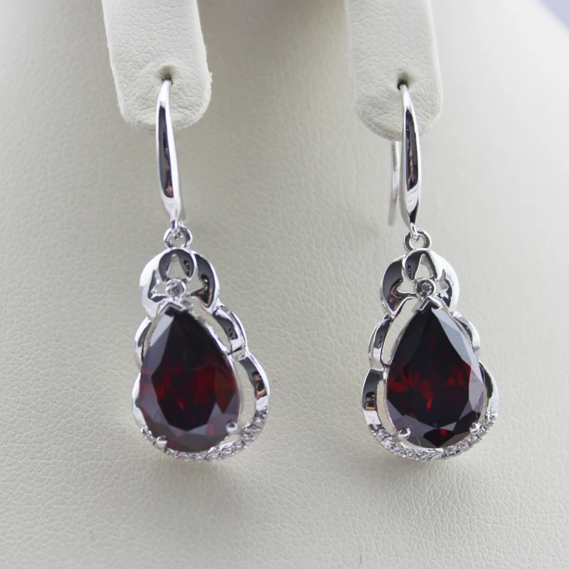 

Jade Angel 925 Silver 9x13mm Pear-Shaped Yellow Citrine Garnet Dangle Earrings Gemstone Jewelry Christmas Gifts Birthday Gifts