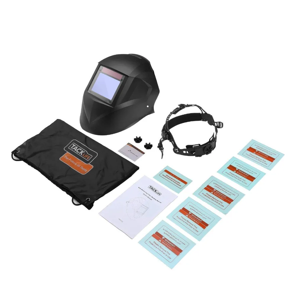 TACKLIFE PAH03D Pro сварочный шлем с высоким оптическим классом увеличенной областью обзора широкий диапазон теней DIN 6 шт. Сменные линзы