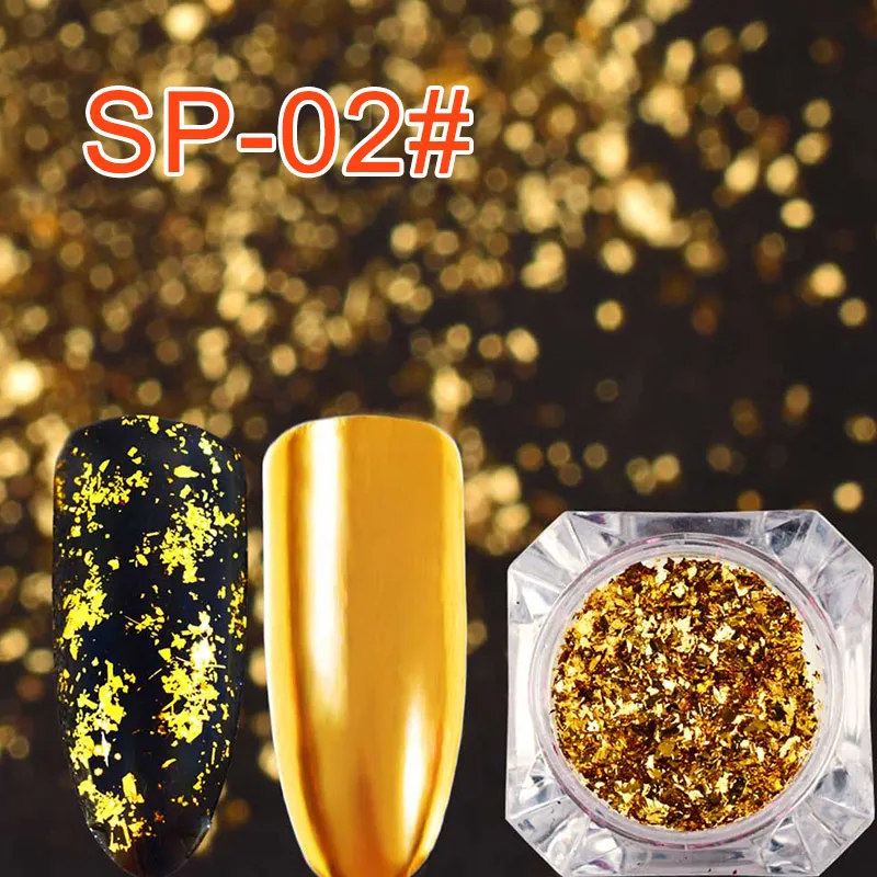 Nail Glitter-02 Francheska блеск для ногтей зеркальный хромированный порошок неравномерные блестки узоры для ногтей с блестками Гель-лак хлопья Маникюр украшения для ногтей - Цвет: Nail Glitter-02