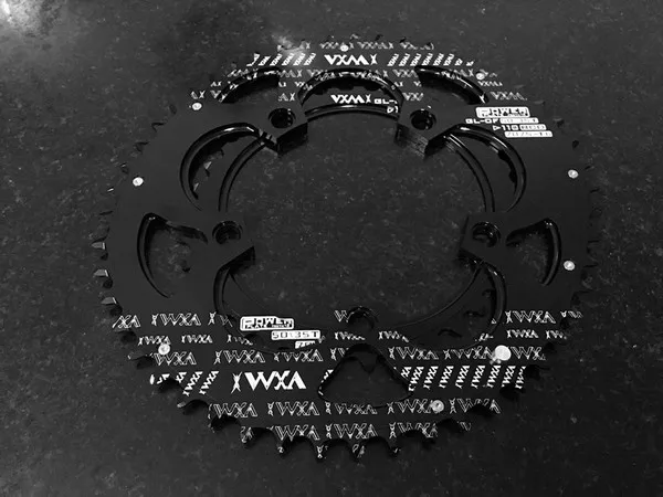 VXM шоссейная велосипедная цепь комплект двойная овальная Звездочка 110BCD 50 T/35 T 7075-T6 сплав для 700C шоссейная велосипедная рукоятка запчасти для велосипеда - Цвет: Oval 35T 50T Black