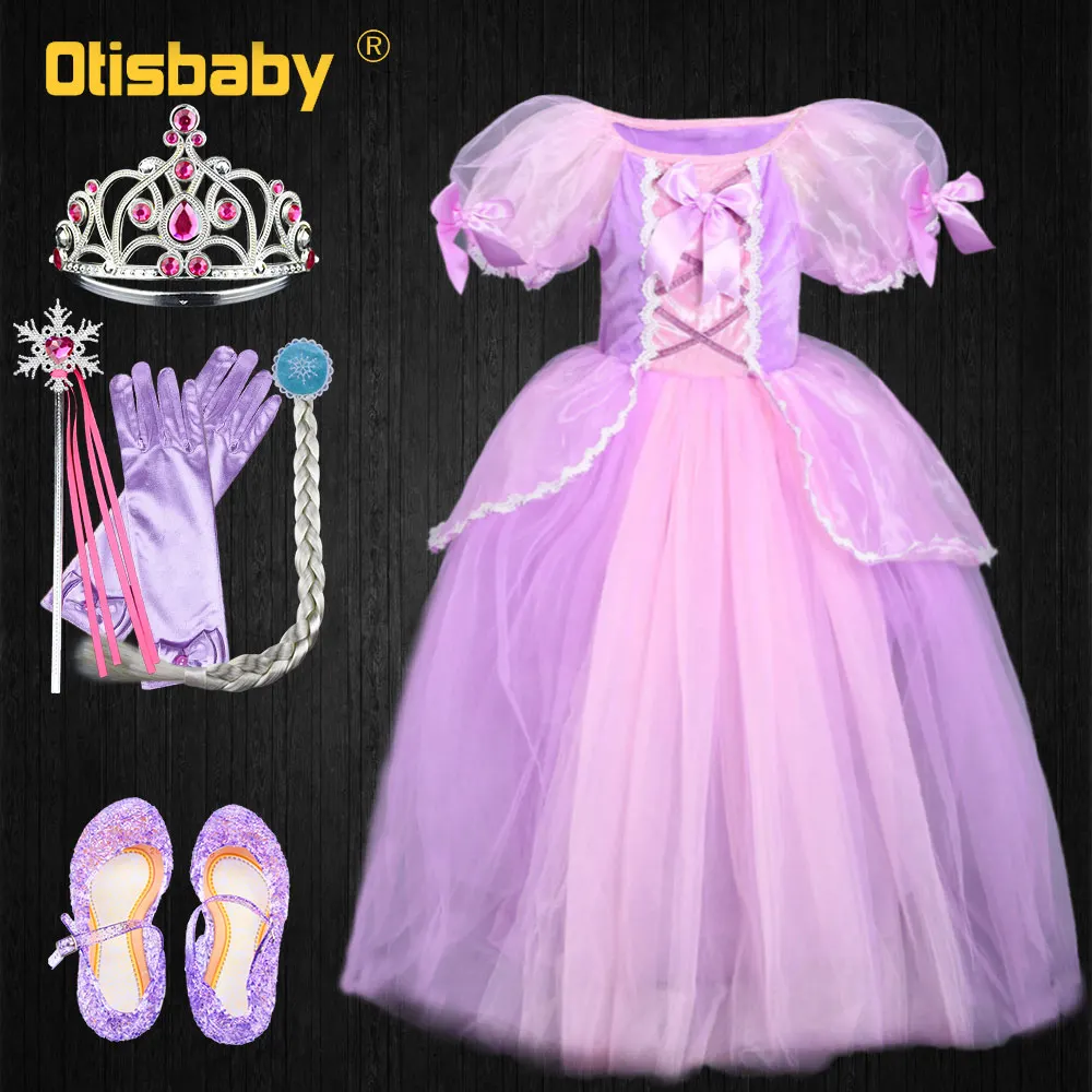 Нарядное вечернее платье для девочек с пышными рукавами на новый год Хэллоуина |