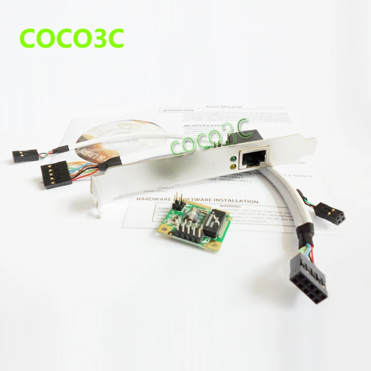 Мини контроллер сетевой Lan PCIE гигабитная Ethernet карта 10/100/1000 Base T с кронштейном