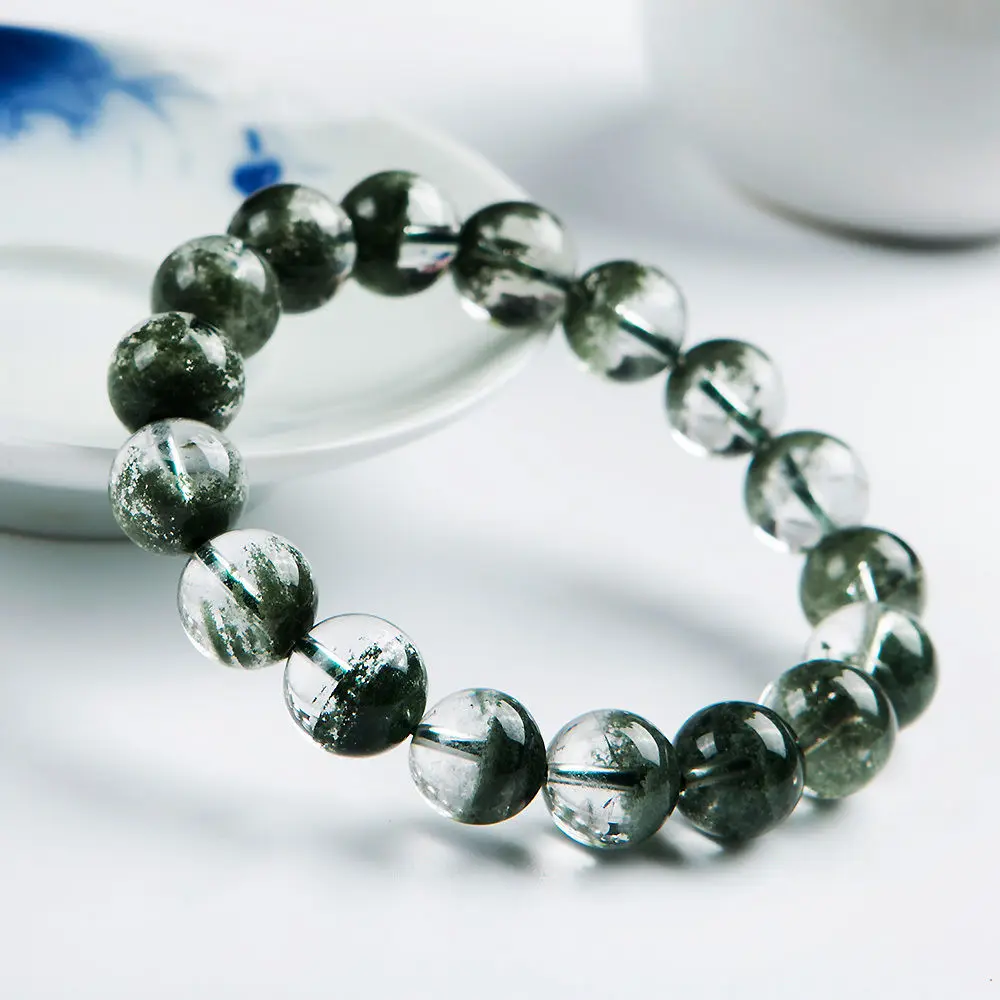

Natural Copper Rutilated Quartz Crystal Round Beads Bracelet 15mm AAAAA
