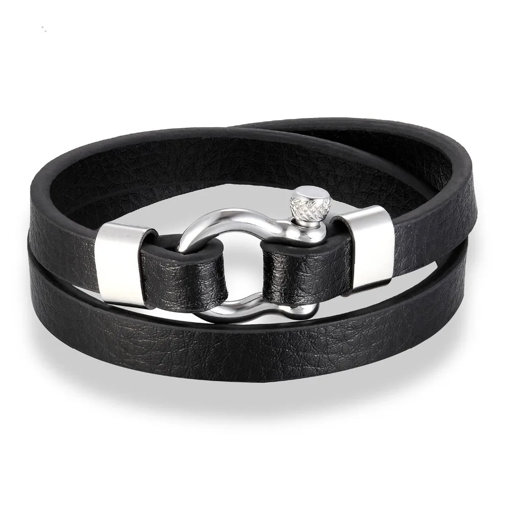 Мужской браслет с пряжкой в виде подковы винтажный из нержавеющей стали 316L