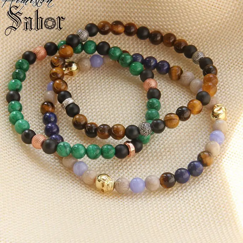 6 мм разноцветный материал микс с изображением Тигрового Глаза черный обсидиан