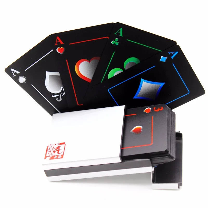 

wholesale dropshipping 16 Kinds of Quality Plastic PVC Poker Waterproof Black Playing Cards Creative Gift Durable Poker
