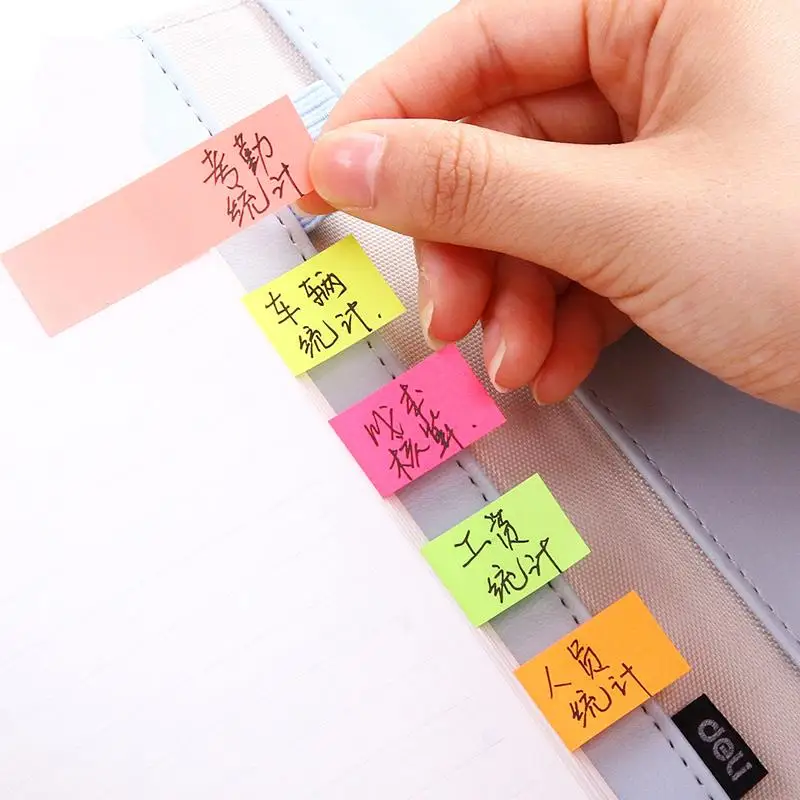 2Packs 5Colors Colored Rainbow Paper Memo Pads Stickers Self-Adhesive Sticky Message Notes Students Remark Distinguish 7154 | Канцтовары