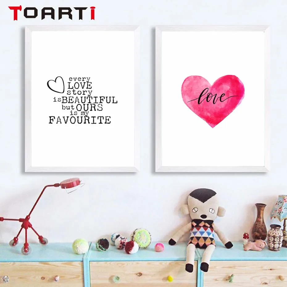 Теплые любовь цитаты плакаты печать сердце холст картина на стене для детской