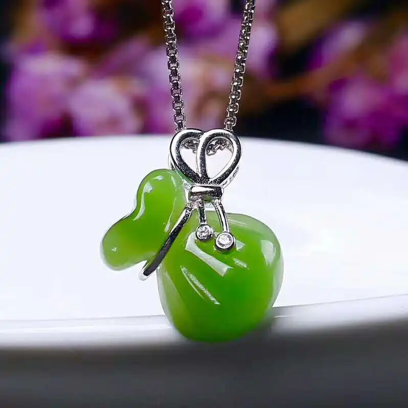 Серебряная подвеска Hetian Biyu j23 #|Подвески| |