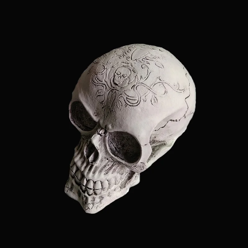 Статуи из смолы BUF для украшения головы черепа креативные статуэтки скелета