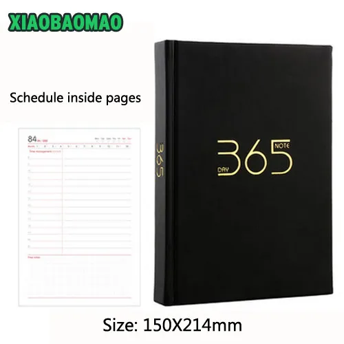 schedule inside page Толстый! Высокое качество! 365 ежедневный план, ежемесячный недельный дневник, блокнот, бумага, 184 листов, планировщик, креативный - Цвет: schedule inside page