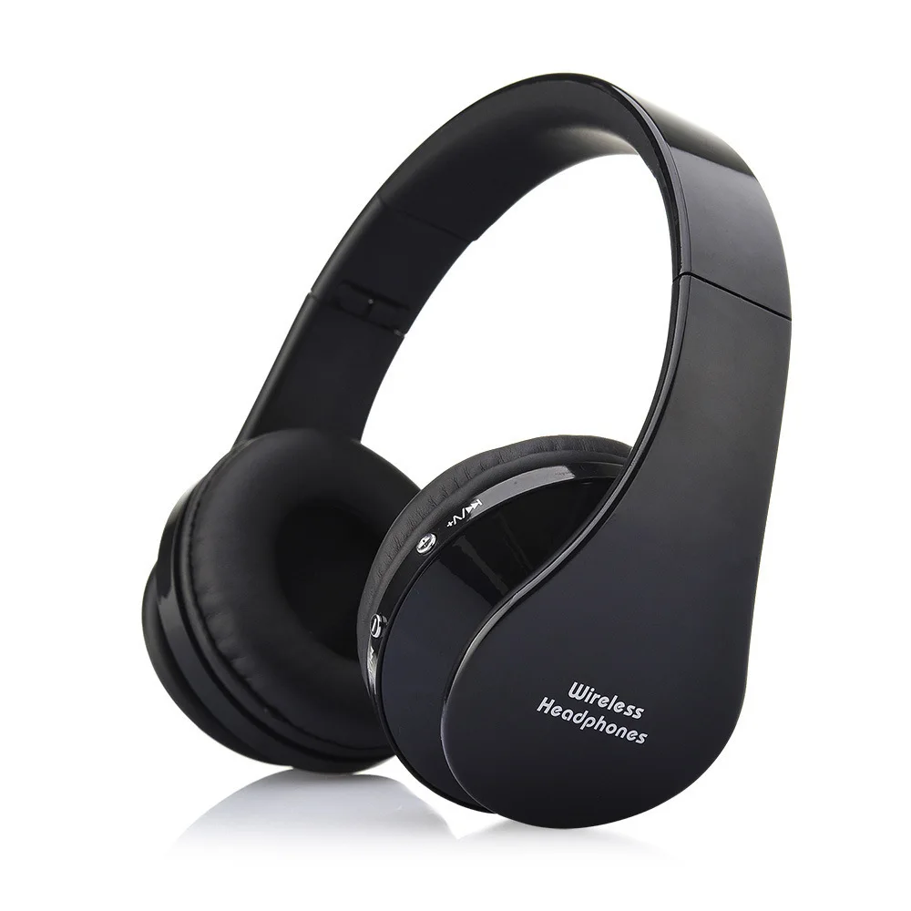 Беспроводная гарнитура с bluetooth super bass стерео спортивные музыкальные Игровые наушники HD mic Портативный складной легкий и удобный - Цвет: black