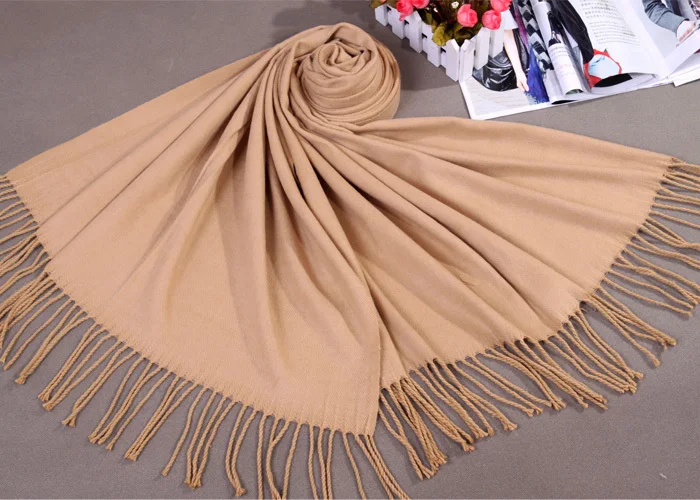 Бесплатная доставка черная зимняя женская кашемировая шаль шарф Толстая теплая