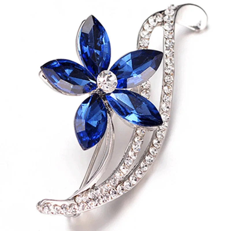 Для женщин со стразами цветок Брошь Pin Новые вечерние свадебные ювелирные