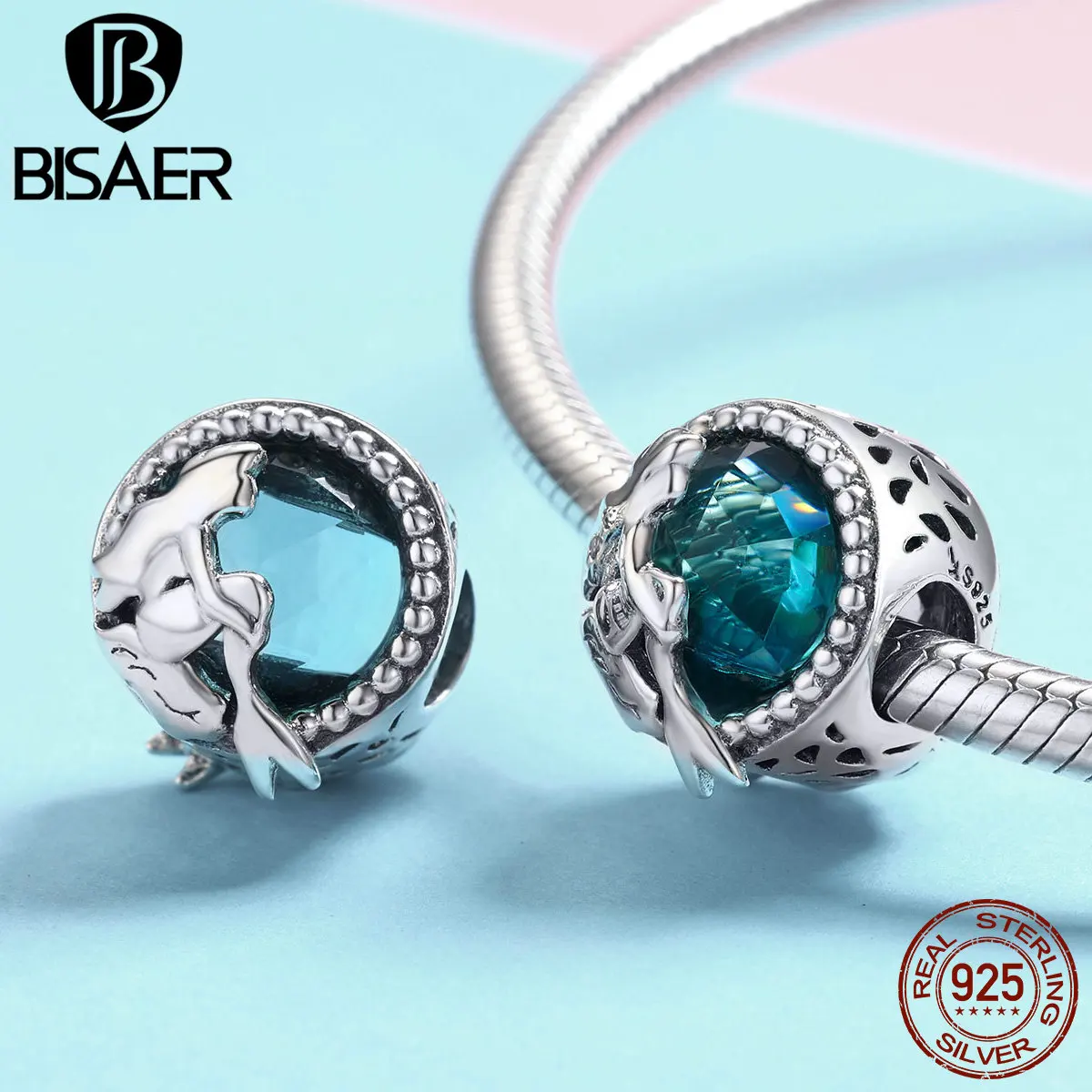 BISAER, лидер продаж, 925 пробы, серебро, история русалки, сказочные подвески, бусины, подходят для девушек, браслеты, сделай сам, серебро 925, изготовление ювелирных изделий ECC894