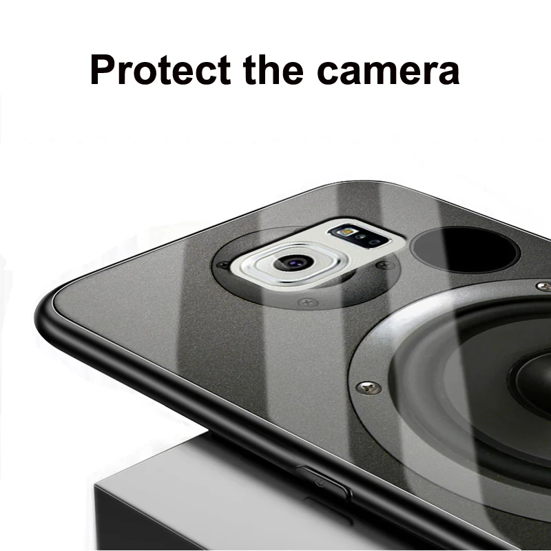 Чехол для Samsung Galaxy S6 задняя крышка из закаленного стекла с ретро-рисунком G920F G920V